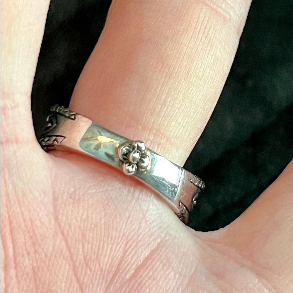 Beautiful, Barbara Bixby Sterling Silver/18K Garnet Ring - Picture 3 of 7